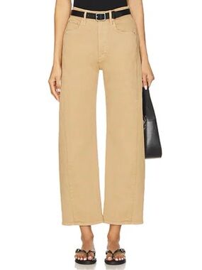 NWT MOTHER Superior The Half Pipe Flood Barrel Jeans Tan 31